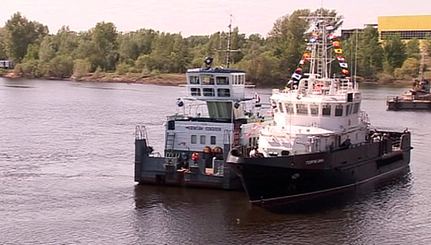 Два больших гидрографических катера спустили на воду в Нижнем Новгороде