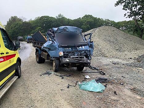 Во Владивостоке водитель грузовика врезался в самосвал