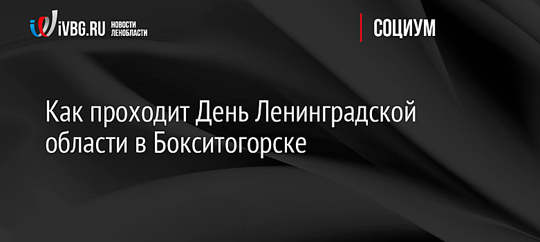 Как проходит День Ленинградской области в Бокситогорске