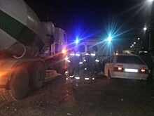 В Селе Богословка под Пензой бетономешалка «помяла» вазовскую легковушку
