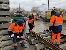 В Ижевске по новой технологии впервые отремонтируют повороты на трамвайных путях