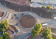 В Красноярске обустроили одно транспортное кольцо на улице Монтажников