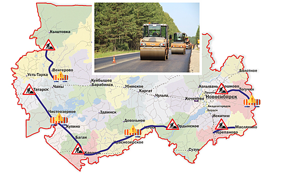 Дорожные ремонты лета 2019 в Новосибирской области – карта