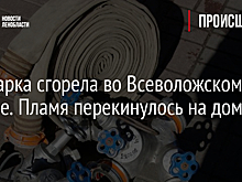 Иномарка сгорела во Всеволожском районе. Пламя перекинулось на дом
