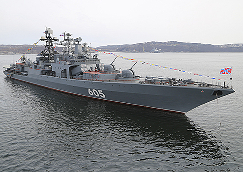 БПК «Адмирал Левченко» провёл бой с условным противником в Баренцевом море
