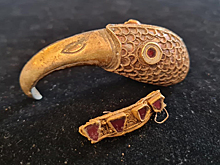 Найдено редкое золотое украшение VII века в форме ворона