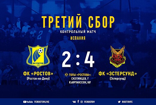 «Ростов» проиграл шведскому «Эстерсунду» в товарищеском матче