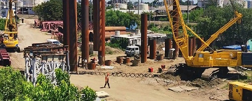 Первый этап строительства моста в Краснодаре почти завершен