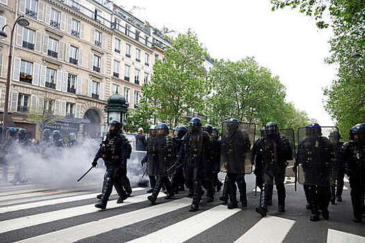 РИА: в Париже радикалы разбирают брусчатку и бросают камни в полицию