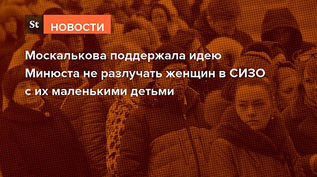 Москалькова поддержала идею Минюста не разлучать женщин в СИЗО с их маленькими детьми