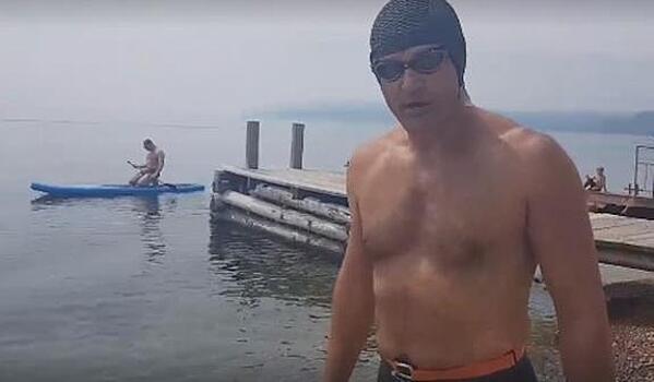 Заплыв по Байкалу в поддержку экс-мэра Ольхонского района