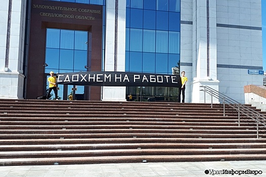 "Сдохнем на работе": эсеры устроили акцию протеста у свердловского ЗакСо
