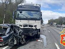 Фура в районе Можайска протаранила ограждение и выехала на встречку, двое погибли