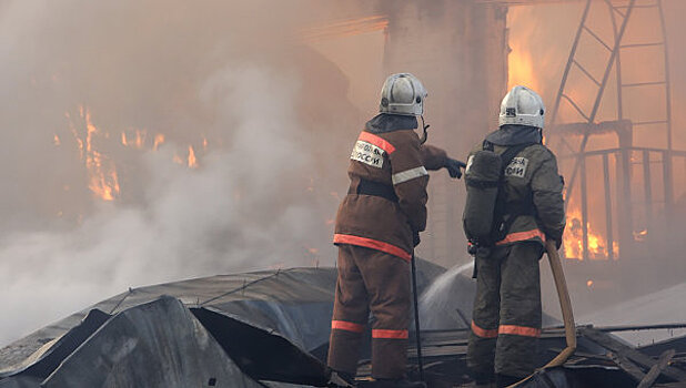 В сети появилось видео с места пожара в Волоколамске