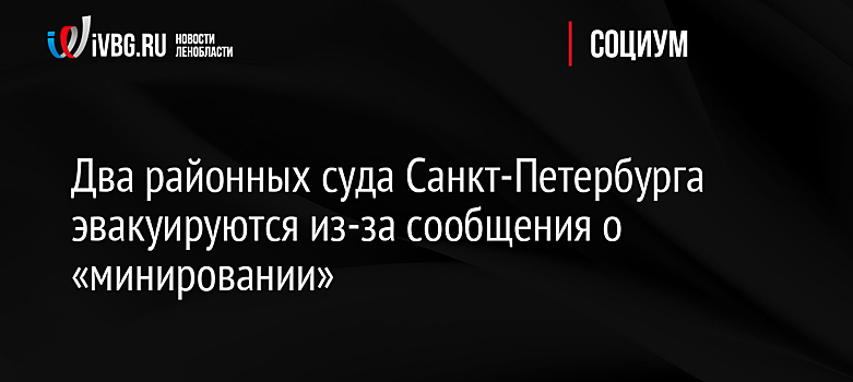 Два районных суда Санкт-Петербурга эвакуируются из-за сообщения о «минировании»