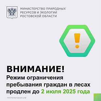 В Ростовской области режим ограничения пребывания в лесах продлен до 2 июля