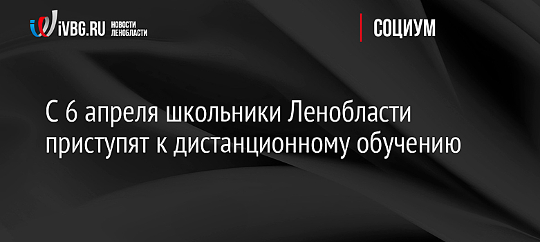 С 6 апреля школьники Ленобласти приступят к дистанционному обучению