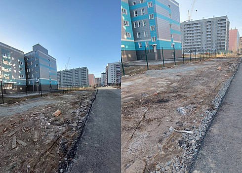 Курганцы пожаловались на разрушенный тротуар возле новой детской поликлиники