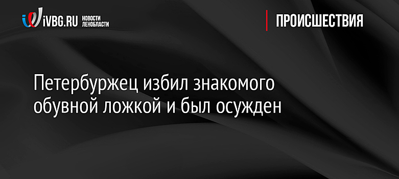 Петербуржец избил знакомого обувной ложкой и был осужден