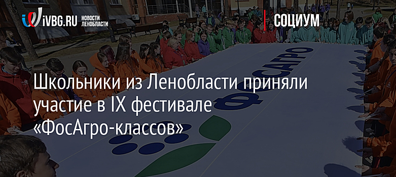 Школьники из Ленобласти приняли участие в IX фестивале «ФосАгро-классов»