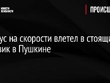 Автобус на скорости влетел в стоящий грузовик в Пушкине
