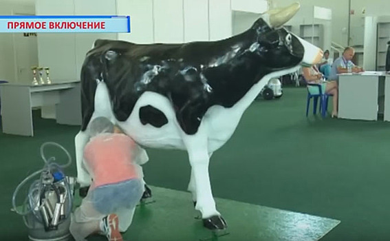 Бронзу за дойку механической коровы взяли новосибирцы в Курске
