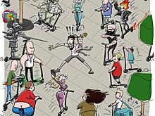 Краснодарский художник нарисовал карикатуру на самокатчиков в парке «Краснодар»