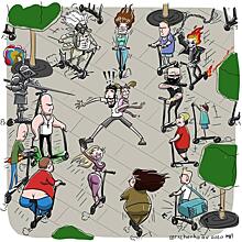 Краснодарский художник нарисовал карикатуру на самокатчиков в парке «Краснодар»