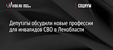 Депутаты обсудили новые профессии для инвалидов СВО в Ленобласти