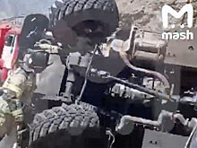 Полицейский «КамАЗ» перевернулся в Дагестане