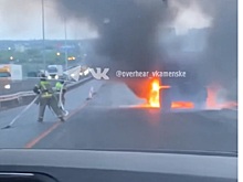 В Каменском районе загорелся мусоровоз