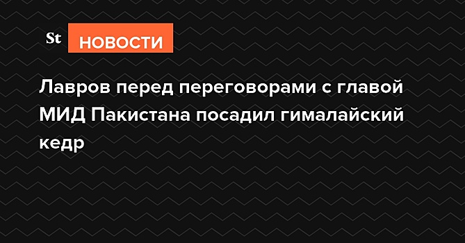 Лавров перед переговорами с главой МИД Пакистана посадил гималайский кедр