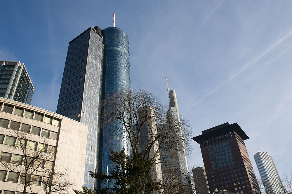 Небоскреб Main Tower, Франкфурт-на-Майне, Земля Гессен, Германия, Европа