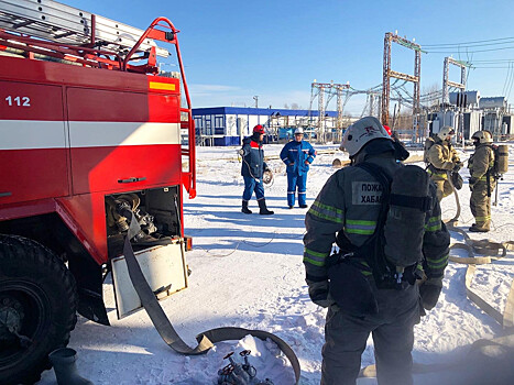 Хабаровские энергетики провели совместную тренировку с пожарными