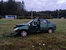 В Тверской области "Лада Гранта" въехала в опору ЛЭП