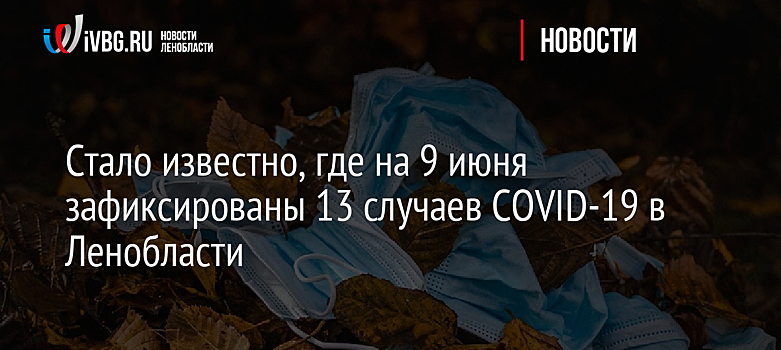 Стало известно, где на 9 июня зафиксированы 13 случаев COVID-19 в Ленобласти