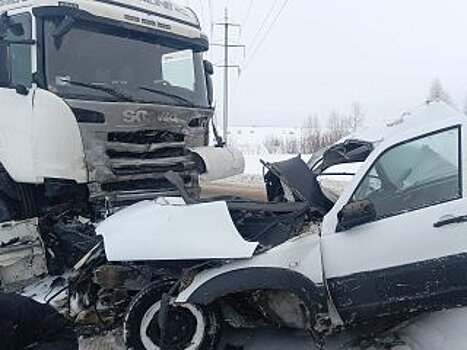 В Башкирии в массовой аварии с грузовиком погиб мужчина