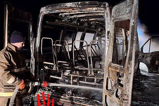 В Челябинской области маршрутка с людьми воспламенилась на дороге