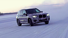 Новый BMW X3 в камуфляже проехал боком по льду в Швеции