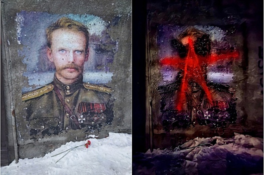 В Новосибирске неизвестные закрасили портрет «черного барона» Унгерна