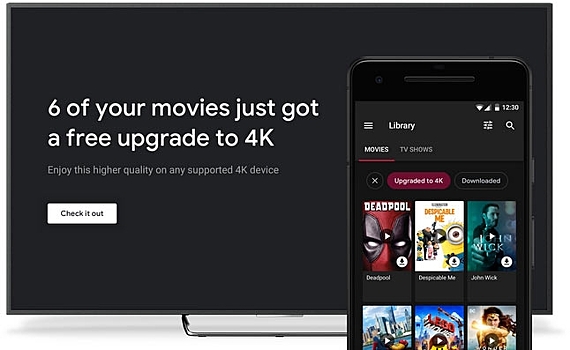 Служба «Google Play Фильмы» обновит видеоконтент до стандарта 4K