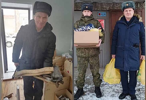 Топоры с надписями передал в зону СВО пенсионер из Кочек Александр Болотских