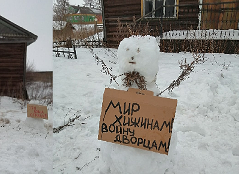 Снеговики «вышли» на пикет: их создателя навестила полиция