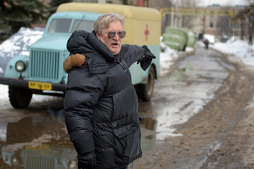 Юрий Кара во время съемок фильма «Главный конструктор», 2013 год
