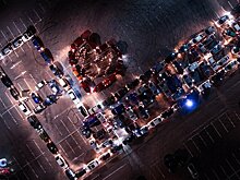 Автомобилисты построили из машин надпись «Я люблю Воронеж» ко Дню города