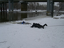 Спасатели вытащили из ледяной ловушки рыбака в Подмосковье