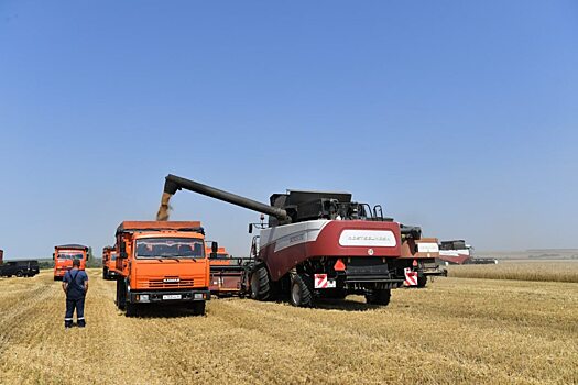 Уборочная: В саратовском селе Ключи перевернулся зерновоз