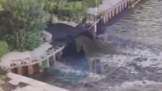 Сброс черной жидкости в Суру попал на видео