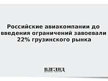 Российские авиакомпании до введения ограничений завоевали 22% грузинского рынка