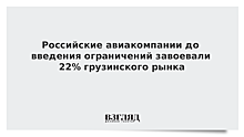 Российские авиакомпании до введения ограничений завоевали 22% грузинского рынка